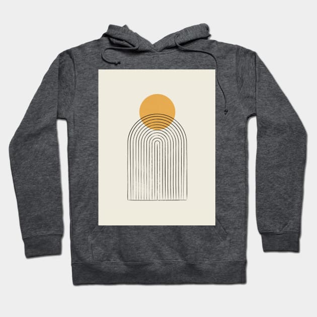 Sun mountain abstract - Mid century modern Hoodie by moonlightprint